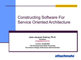 Constructing Software For Service Oriented Architecture