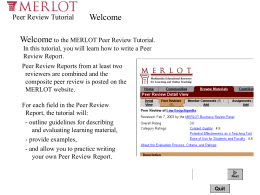 MERLOT PEer Review Tutorial