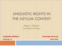 Sociolinguistic issues in Language Analysis for