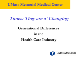 Generational Differences in the Health Care Industry