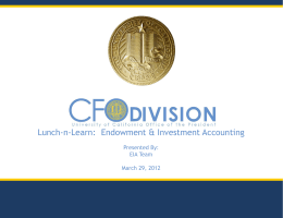 Endowment & Investment Accounting