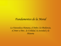 Fundamentos de la Moral - Asignatura filosofia 2007