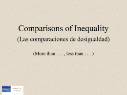 Comparisons of inequality