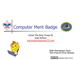 Computer Merit Badge - U. S . Scouting Service