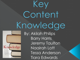 Key Content Knowledge