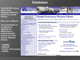 Database Coverage - Nova Southeastern University