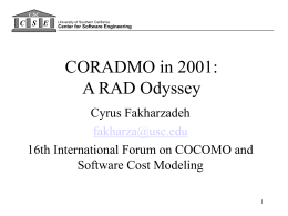 CORADMO: A Software Cost Estimation Model for RAD …