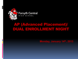 Advanced Placement - Forsyth County Schools