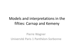Models and interpretations in the fifties: Carnap and …