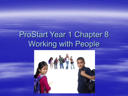 ProStart Year 1 Chapter 8 Working with People