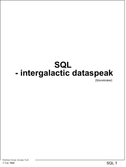 SQL powerpoint - College of Computing