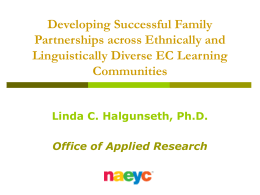 Developing Successful Family Partnerships across