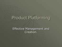 Product Platforming