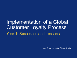 Customer Loyalty Process Overall Status