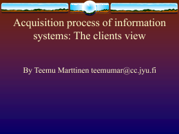 Acquiring process of information systems: The acquisitors …