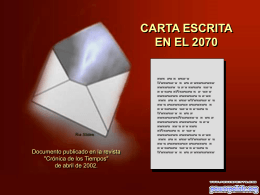 Carta escrita en el 2070 - Instituto Nueva Galicia Secundaria