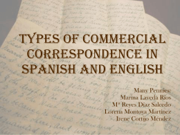 TYPES OF COMMERCIAL LETTERS IN SPANISH AND ENGLISH
