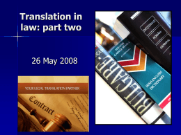 Translation in law: Part two