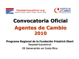 Convocatoria Oficial Agentes de Cambio Costa Rica XIX