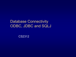 JDBC and SQLJ