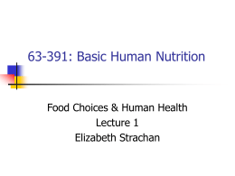 Basic Human Nutrition Lecture 1