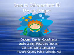 Dare to Differentiate II: Diving Deeper