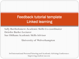 Feedback tutorial template Linked learning