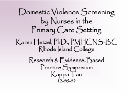 C-1:Domestic Violence Kappa Tau DV Presentation