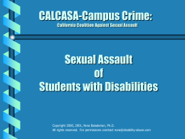 CALCASA-Campus Crime: Sexual Assault of Students with