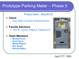 Prototype Parking Meter – Phase 5