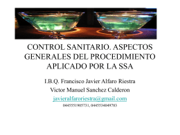 CONTROL SANITARIO. ASPECTOS GENERALES DEL …