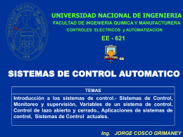 SISTEMAS DE CONTROL - Ing. Jorge Cosco Grimaney | …
