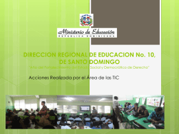 DIRECCION REGIONAL DE EDUCACION No. 10, DE SANTO …