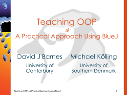 Teaching Object-Oriented Programming