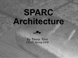 SPARC Architecture - SJSU Computer Science Department