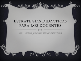 ESTRATEGIAS DIDACTICAS PARA LOS DOCENTES