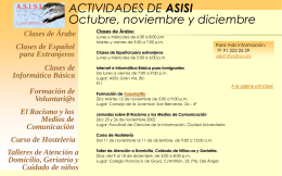 ACTIVIDADES DE ASISI Octubre, noviembre y diciembre
