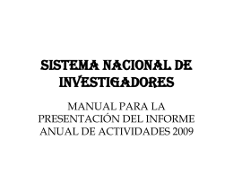 SISTEMA NACIONAL DE INVESTIGADORES