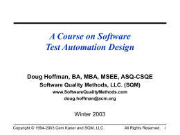 Software Test Automation Design