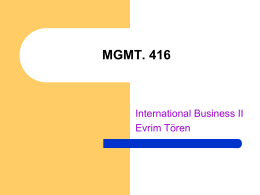 MGMT. 416 - Eastern Mediterranean University (EMU), Cyprus