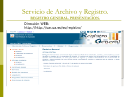Servicio de Archivo y Registro.