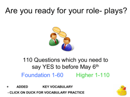 Are you ready for your role play?