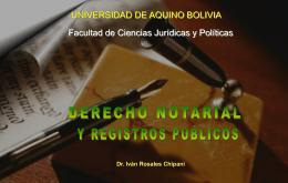 DERECHO NOTARIAL Y REGISTROS PUBLICOS
