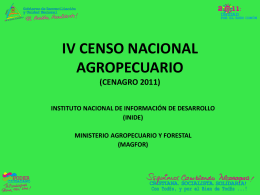 IV CENSO NACIONAL AGROPECUARIO (CENAGRO 2011)