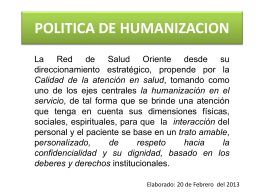 POLITICA DE HUMANIZACION