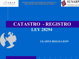 Catastro - Registro Ley 28294
