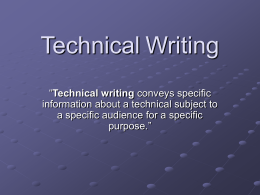 Technical Writing - Villanova University