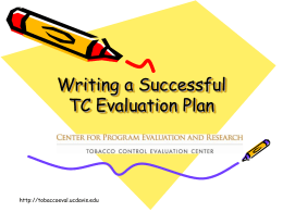 Writing a Successful Evaluation Plan