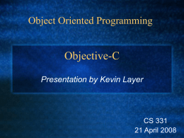 Objective-C - UAF Department of Computer Science