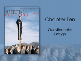 Chapter 10 Questionnaire Design